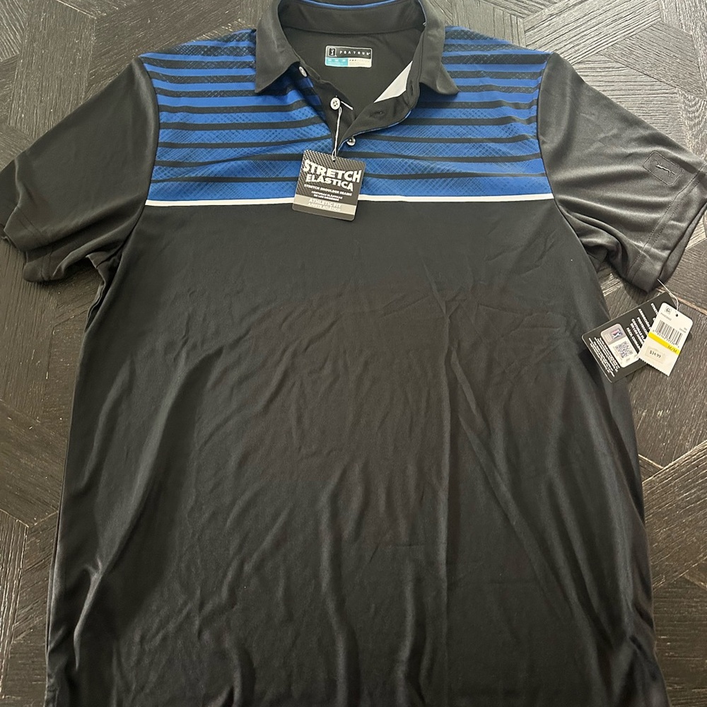 Black and Blue Men's Golf Polo Shirt